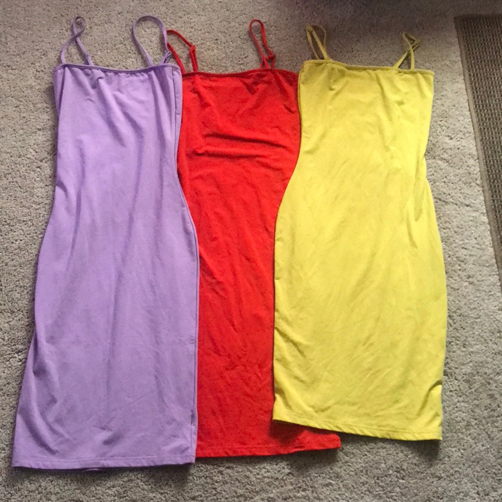 Skinny strap midi dresses.